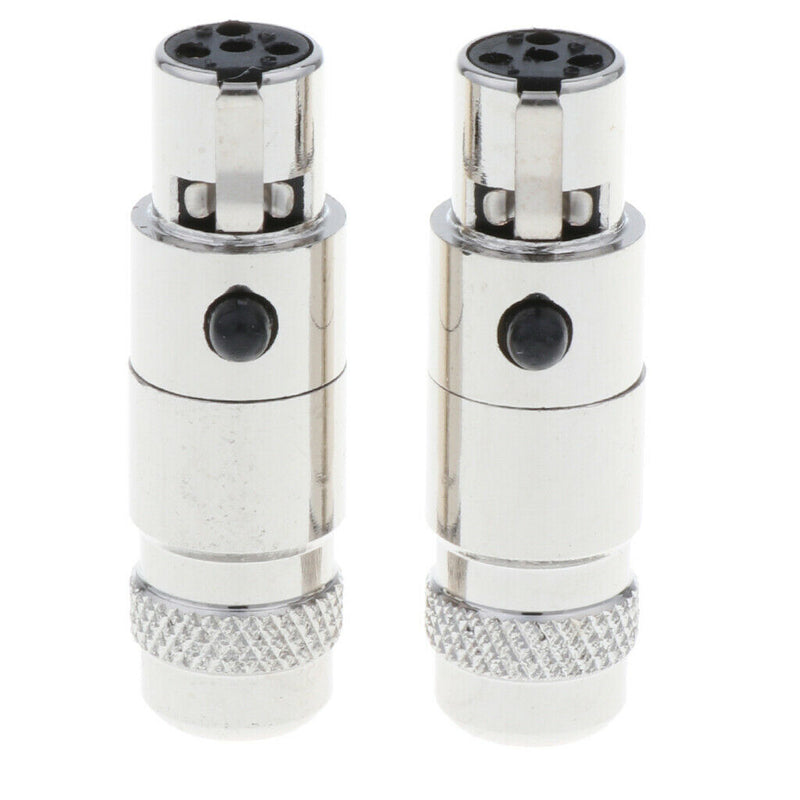 1 Pair(2 Packs) 4-Pin Mini XLR 5mm Socket Head Female Audio Jack Connector Set