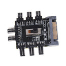 Splitter Cooler Fan Hub Computer SATA 1 to 8 3pin 12V Power Socket PCB AdapterME