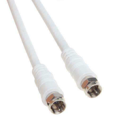 6.7 Ft Coaxial TV Antenna Cable Adapter White