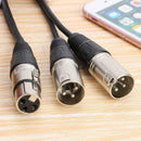 3 Pin XLR Female to Dual Male Audio Extension Cable Y Splitter Cord for Recorder