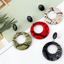Women'S Geometric Pendant Earrings Large Earrings Snakeskin Party Jewelry B