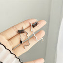 Personality Abstract Asymmetric Hollow Face Outline Stud Drop Earrings Jewelry
