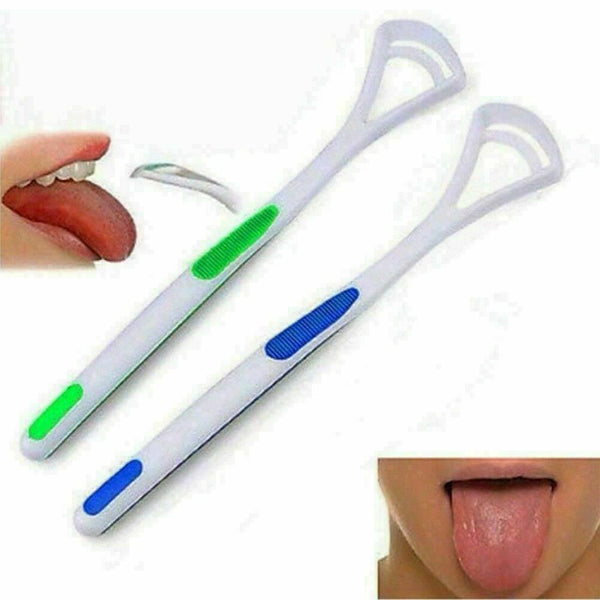2pcs Plastic Tongue Tounge Cleaner Scraper Dental Care Mouth Oral Tools Hyg W7S8