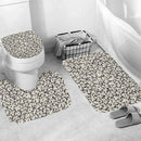 4Pcs Home Bathroom Decor Set Cat Pattern Toilet Seat Cover Bath Mat Set+Wat