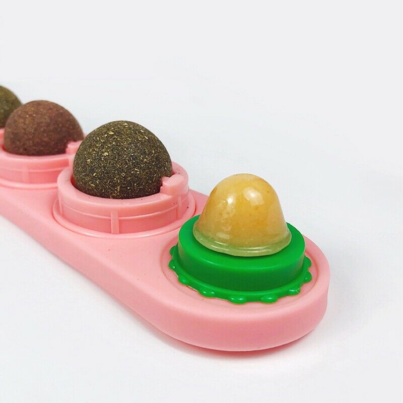 Rotated Catnip Treat Cat Ball Sugar Energy Snacks Pet Catnip Lick Ball Self