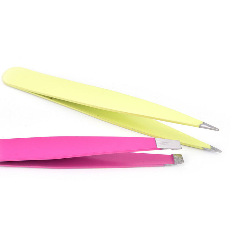 3pcs Professional Eyebrow Tweezers Hair Beauty Hair Removal Face Kit Pouch 3C