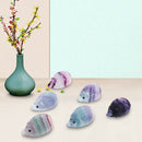 Hedgehog Shaped Natural Colorful Fluorite Crystal Carved Stone Art Ornament