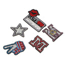 5Pcs Embroidered Star M Patch DIY Applique Iron On Fabric Bag Patches Sewing