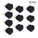 20X Round Rocker Switch 12V With Blue LED Light Dot Car Auto Rv Boat Toggle gr