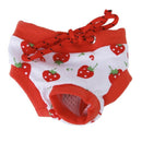 Small Female Pet Puppy Dog Clothes Physiological Sanitary Diaper Pant Red+W K3M3