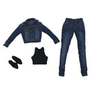 1/6 Scale Denim Clothing Female Modern Lady Clothes Set for 12" Figures Body