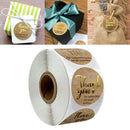 500Pieces Roll Thank You Packaging Sealing Stickers Kraft