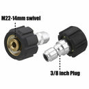 Pressure Washer Twist Connect M22 14mm X 3/8 inch Quick Disconnect Plug Hig
