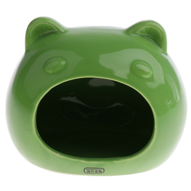 Ceramic Hamster Bed Comfortable Sleeping Small Animal Pet House Green