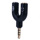 3.5mm Stereo Audio Jack Earphone Headphone 2 Way U Splitter Adapter A