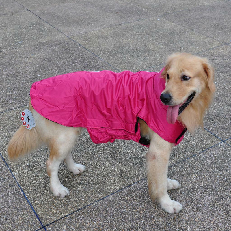 Rosy Dog Pet Raincoat Waterproof Outdoor Rain Jacket Fleece Lined Coatl XXL