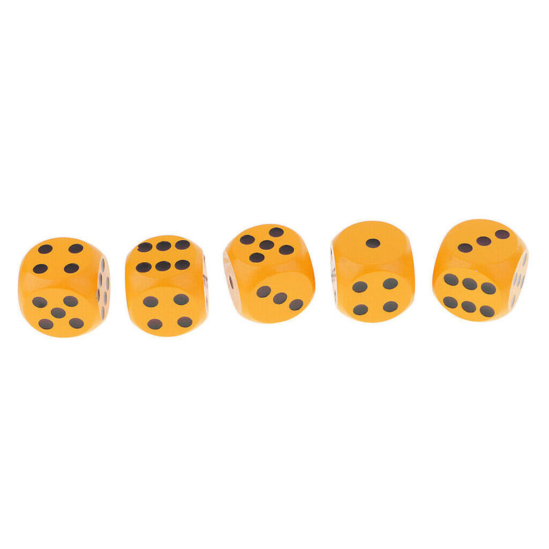 5Pcs 3cm D6 Six Sided Dice for   RPG MTG Gaming Toys Orange