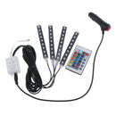 4 Piece 9 LED Car Auto Strip Light Decorative Lamps Interior 7 Light