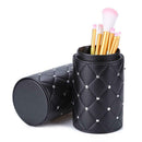 Fashion Leather Makeup Brush Storage Case Empty Holder Organizer (Black L) A