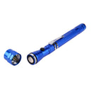 Portable Telescopic Magnetic 3 LED Flashlight for Outdoor Camping(Blue)