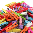 100 2.5cm Mini Wood Craft Wooden Pegs Photo Paper Clips Notes Message Folder