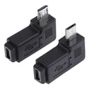 2pcs 90 Degree Mini USB Female to Micro USB Male Adapter Connector