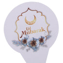 12pcs Eid Mubarak cake Picks with Stickers Eid Mubarak Cupcake Wrapp Kw