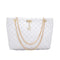 Fashion Leather Handbag Women Large Top-handle Bags Shopping Tote (White)
