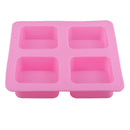 4 Cavity DIY Silicone Soap Mold Baking Mold Cake Pan, Biscuit Chocolate Mold
