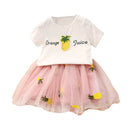 Cute Baby Girls Clothes Sets Summer Short Sleeve Pineapple Print T Shirts A O5Q5