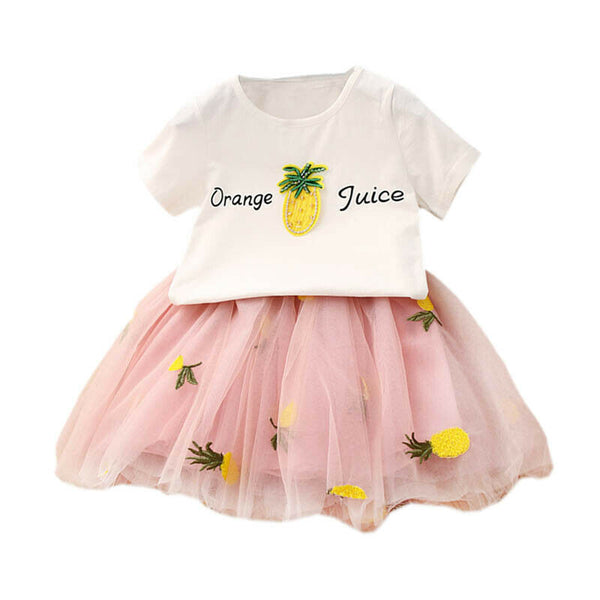 Cute Baby Girls Clothes Sets Summer Short Sleeve Pineapple Print T Shirts A O5Q5