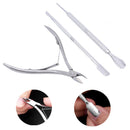 3Pcs Stainless Steel Nail Cuticle Nipper Cuticle Pusher Nail Clipper Trimmer â„–[