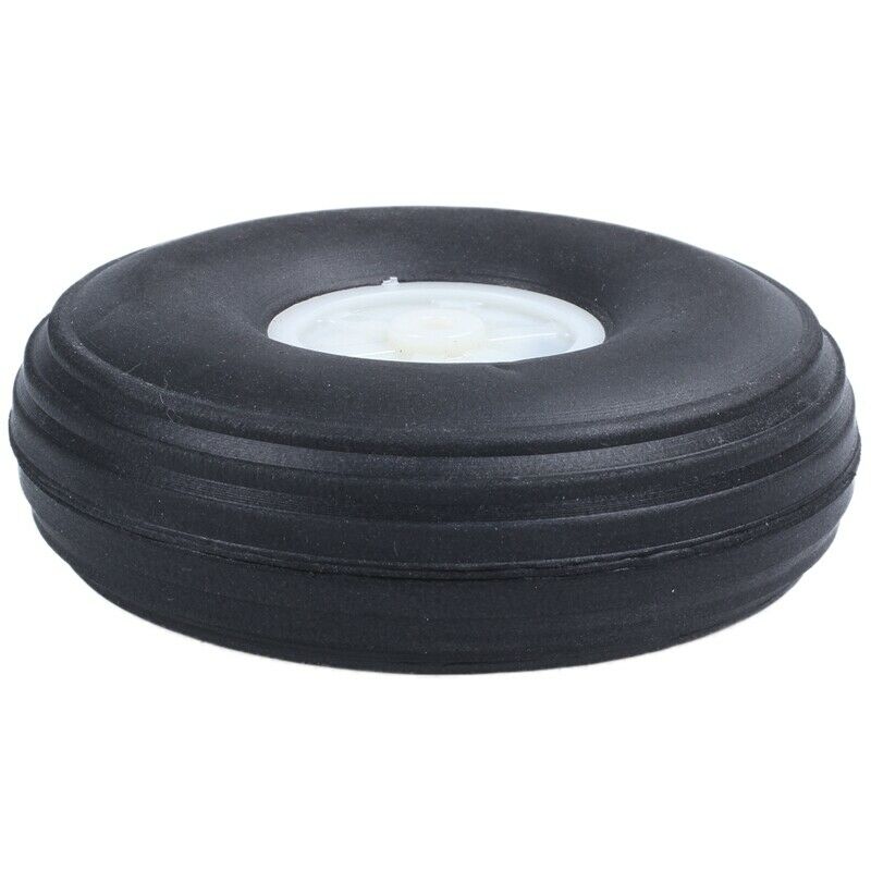 3.5 Inch RC Airplane Black PU Tire Wheel With Beige Plastic Hub Super Light H7J1