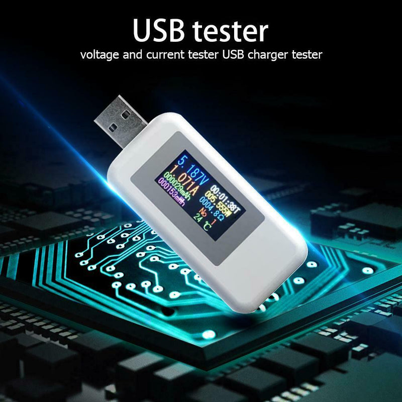 10 in 1 Digital DC USB Tester Current Voltage Charger Voltmeter (White) A