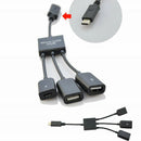 3 In 1 USB OTG Host Adapter Adapter Cable With 2x USB 2.0 1x Micro USB Port For