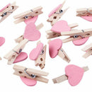 Mini Love Heart Shape Wooden Clips Message Photo Holder Album Card Paper Pe R9U3