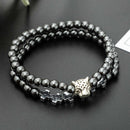 Crosses Hematite Stone Bead Bracelet Men Unique Charms  Handmade Jelry Gift Gw