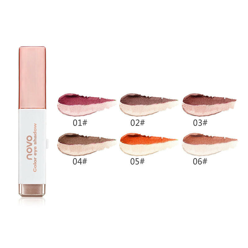 Novo Double Color Eyeshadow Stick Stereo Gradien Shimmer Color Eye Shadow C S4Q2