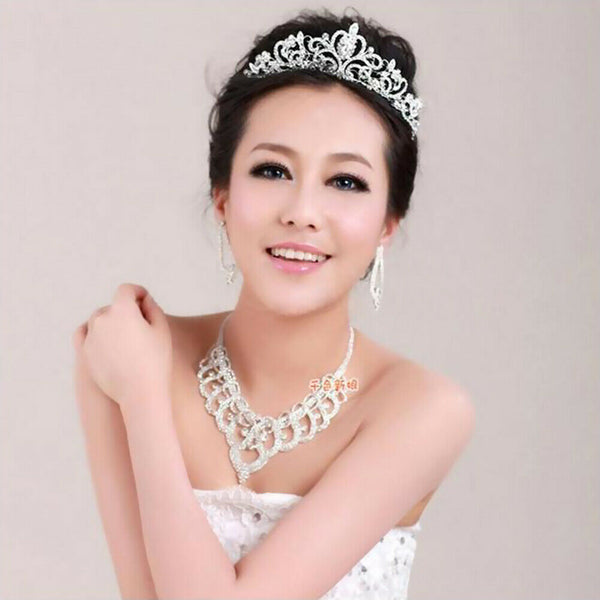 Elegant Luxurious Diamante Rhinestone Crown Wedding Party Bride Gift New #gib