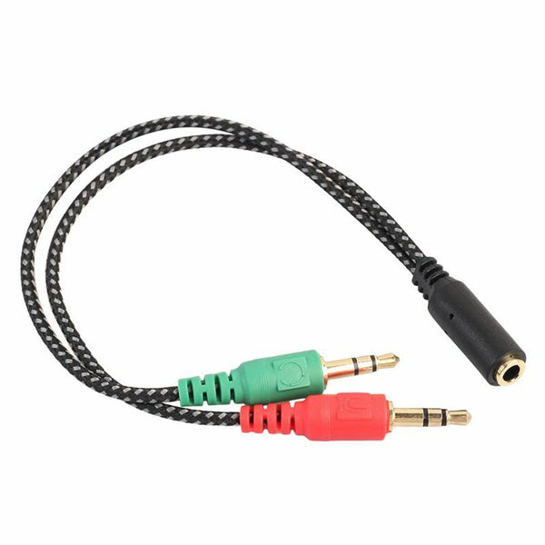 Headphone Splitter for Computer,Earphone Adapter for PC Audio&Mic,3.5mm Fem J5O1