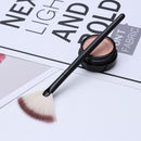 Fan Shape Face Makeup Brush Foundation Base Cheek Blush Powder Pen (Brown)