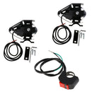 2 Pcs 12V U5 White LED Motorcycle Bike Driving Fog Light Spot Lamps &Switch