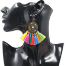 Stylish Tassel Earrings Women Colorful Earrings Cotton Rope Fringe Long Dangle