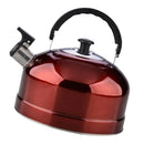 Home Outdoor Camping Stainless Steel Whistling Kettle Tea Pot Teapot Red 4L