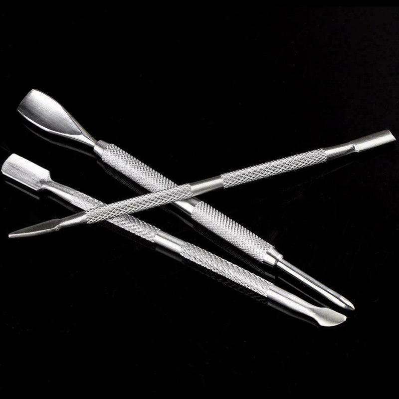 3Pc/set Nail Art Stainless Steel Cuticle Spoon Remover Manicure-Pedicure Pu X9K5