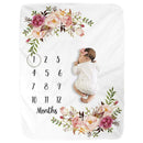 Newborn Baby Milestone Blanket Photography Fleece Baby Monthly Shower Blanket