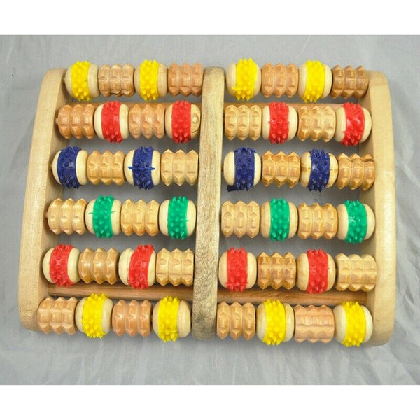 Wooden Foot Roller Massager Reflexology for Stress D8D5
