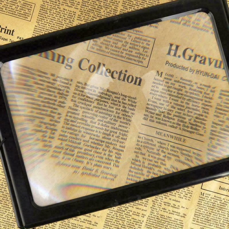 Full Page 3x Magnifier With LED Light Magnifying Glass Aid Lens Reading Boo Y0K4