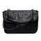 Retro Crossbody Handbag Women Leather Chain Shoulder Messenger Bag (Black) A