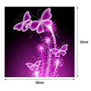 DIY 5D Diamond Embroidery Purple Butterfly Painting Cross Stitch Home Decor